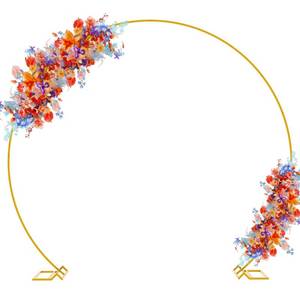 lot 19707 image: Fomcet 8.5FT Gold Round Backdrop Stand Metal Wedding Arch Stand Circle Balloon Arch Frame for Wedding Birthday Party Anniversary Valentine Ceremony Decorations