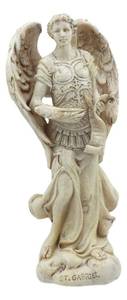 lot 19719 image: Ebros Ivory Painted Greek Orthodox Christian Church Archangel of The Angelic Council Statue 5 Tall Figurine (Gabriel The Power and Messenger of God)