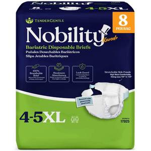 lot 19721 image: 4-5xl Adult Diapers for Women and Men - 8 Bariatric Disposable Briefs with Tabs and Stretchable Side Panels - 100% Breathable with Maximum Absorbency