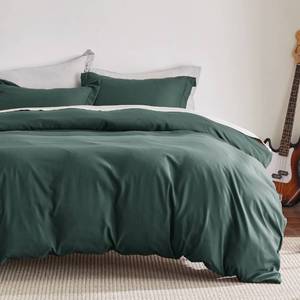lot 20362 image: Bedsure Duvet Cover King Size - Soft Double Brushed Bedding Set for Kids & Adults, Zipper Closure, 3 Pieces, Includes 1 Duvet Cover (104x90) & 2 Pillow Shams, NO Comforter, Forest Green