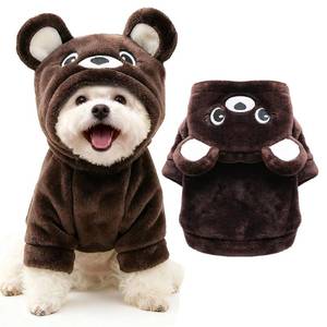 lot 20370 image: Dog Hoodie with Bear Ears Fleece Dog Sweater for Small Dogs French Bulldog Clothes Puppy Costume for Small Dogs XS Winter Clothes Cozy Pet Fleece for Cats