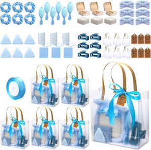 lot 9592 image: 121 PCS Baby Shower Prizes for Winners Gifts Baby Shower Favors including Headband Hair Brush Compact Mirror Bath Sponges Powder Puff Hair Tie Claw Makeup Brushes Gift Bag Bridal Shower