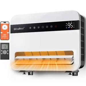 lot 3228 image: Givebest-Wall-Heater-for-Indoor-Use, 1500W Electric-Space-Heater, 120°Vertical Oscillation,Compatible with Alexa, Adjustable Thermostat, Remote Control, 24H Timer, Easy-mounted Heater for Indoor Use