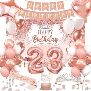 lot 4030 image: Rose Gold Party Decoration Set
