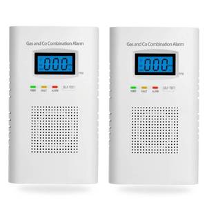 lot 4060 image: 2 Pack Combination Gas & Carbon Monoxide Detectors - Plug in CO Alarm & Natural Gas Detector with Digital Display, CO Detector & Combustible Gas Detector for Home, Easy to Read