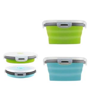 lot 4080 image: 2 Pcs Collapsible Bowls with Lids, Foldable Meal Prep Containers Reusable, Silicone Food Storage Containers, Camper Must Haves Rv Camping Accessories for Travel Trailers, Microwave and Freezer Safe