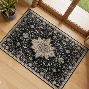 lot 4098 image: RELEANY Area Rugs 2x3 Kitchen Rugs Entry Rug Small Rugs for Entryway Kitchen Bathroom Door Mat Indoor Entrance,Washable Non Slip, Black Brown Neutral Dark Tan