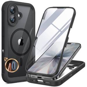 lot 4100 image: Miracase for iPhone 17 Case 6.3, Full-Body Bumper Military Drop Protection Outdoor Phone case with Built-in Glass Screen &Camera Control,Easy Installation,No Gap,Compatible with MagSafe,Black
