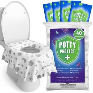 lot 4120 image: Eli with Love 40 Extra Large Disposable Toilet Seat Cover by Eli with Love �� Toddler Toilet Covers for Full Coverage On Toilet or Potty �� Ideal Travel Toilet Seat Covers for Kids and Adults (Boho)