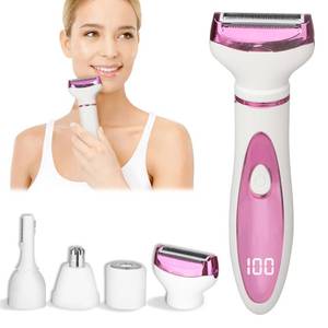 lot 4180 image: Beanify Electric Razor for Women Men with LED Display,4 in 1 Ladies Wet & Dry Body Razors and Facial Hair Remover, Rechargeable Hair Removal Kit for Nose Face Body Leg Bikini Arm Hair (White)