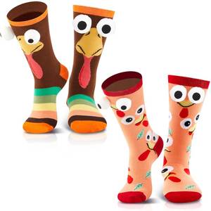 lot 4212 image: Shyyween 2 Pair Thanksgiving 3D Socks, Fall Autumn Turkey Sock, Cotton Harvest Novelty Silly Stocking, Funny Idea Gift(Novel)