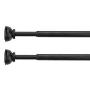 lot 4215 image: KXLIFE 2 Pack Spring Tension Rod, 12-inch Decorative Tension Drapery Rod for Window, Black, (17-26 Inch)