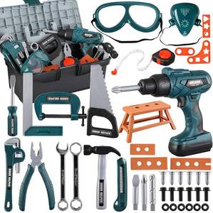 lot 5072 image: Kids Tool Box��Zealous 48 PCS Pretend Play Tools Toys for Toddler,Electric Drill Kids Tool Kit for Boys & Girls Ages 3-8 Years Old, Construction Tool Kit Playset for Boys