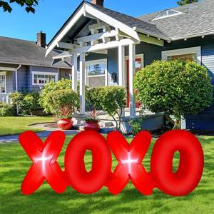 lot 5075 image: Liliful 6 ft Long Valentines Day Inflatables Outdoor Decorations XOXO Valentines Blow Up Yard Decor with Build in LED Lights Romantic Party Decor for Outdoor Indoor Yard Lawn Garden Holiday Party