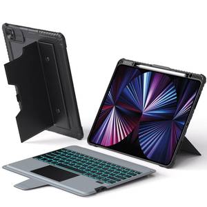 lot 5077 image: Nillkin iPad Air 13 inch Case Keyboard (M3 2025M2 2024) & iPad Pro 12.9 inch (6th5th4th3rd), Detachable Backlit Keyboard with Multi-Touch Trackpad, Pencil Holder & Camera Cover, Rugged Protective