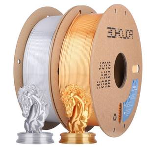 lot 5078 image: 3DHoJor Silk PLA Filament 1.75mm, PLA Filament 1.75mm Silk Shiny 3D Printer Filament, 1kg2 Cardboard Spool, Dimensional Accuracy - 0.03 mm, Fit Most FDM Printer(Silk SilverGold)