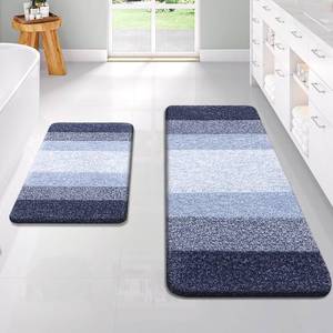 lot 5082 image: OLANLY Bathroom Rug Set 2 Piece, Soft Absorbent Microfiber Bath Rug Set, Non-Slip, Machine Wash Dry, Plush Shaggy Bath Mats for Bathroom (47x2024x16, Dark Blue)