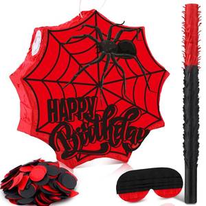 lot 5098 image: Deekin Spider Pi�ata for Birthday Party Decoration Small Pi�ata for Party Favors Birthday Gifts with Blindfold Confetti and Stick for Celebration(Black Spider)