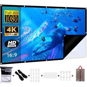 lot 5101 image: Black Backing Projector Screen 72 Inch VERCORKIN Outdoor Indoor Portable Projection Screens Movie Screen 169 Foldable for Home Theater Movies, Office, Outdoor Movies (72 INCH)