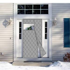 lot 5111 image: Wohomzy No Magnetic Thermal Door Curtain Fits Doors Size 40x82��Curtain Size 43x84, Insulated Curtain Side Open, Visible Panels, Keep Warm in Winter Cool in Summer,Diamond Pattern,Gray