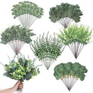 lot 5118 image: Ceenna 120 Pcs 6 Kinds Mixed Greenery Stem Artificial Faux Eucalyptus Leaves Silver Dollar Eucalyptus Picks and Sprays for Vase Dried Fake Greenery Filler Leaves Bundle for Wedding Floral Arrangement