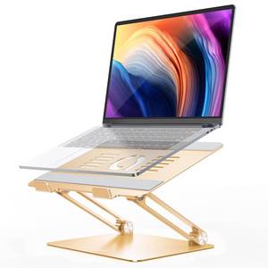 lot 5120 image: Lamicall Adjustable Laptop Stand, Portable Laptop Riser, Aluminum Laptop Stand for Desk Foldable, Ergonomic Computer Notebook Stand Holder for MacBook Air Pro, Dell XPS, HP (10-17.3) -Gold