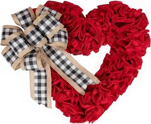 lot 5125 image: Valentines Day Decor - Wreaths for Front Door Outside 17 Valentine Decorations for The Home Heart Shaped Wreath for Outdoor Valentines Day Wreath San Valentin