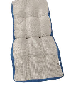 lot 6035 image: Lounge Chair Cushion Set with Blue Trim Approximately 30x17 in