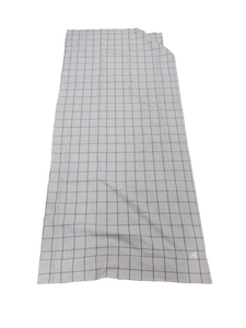 lot 6037 image: White and Blue Windowpane Check Cotton Fabric Approx 84.5x30 in