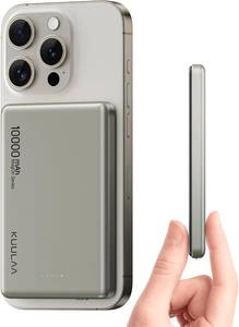 lot 6049 image: Kuulaa 10000mAh Magsafe Battery Pack 0.47IN Ultra Slim Magnetic Portable Charger Wireless Magsafe Power Bank Compatible with iPhone 1615141312 Series