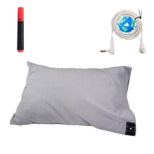 lot 6082 image: NAGS� Grounding Pillowcase Queen Size with 5% Silver Fiber 95% Soft Cotton Pillow Case Improve Sleep Anxiety Relief (Gray, Queen2030inch) 1PCS