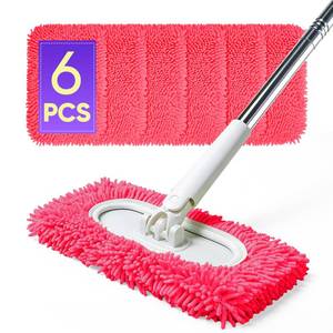 lot 6094 image: 6 Pack Reusable Microfiber Mop Pads Compatible with Sweeper Mops, Replacement Mopping Pads Dry Sweeping Cloths, Washable Chenille Flat Mops Refills for Mopping Floor Cleaning (Mop is not Included)