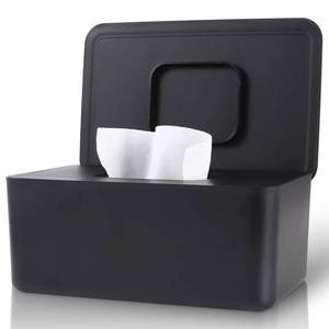 lot 6132 image: LEQXGO Baby Wipes Dispenser, Wipes Dispenser Baby Wipes Case, Baby Wipe Holder for Fresh Wipes, Non-Slip Wipes Case, Wipe Container with Sealing Design Lid (Black)