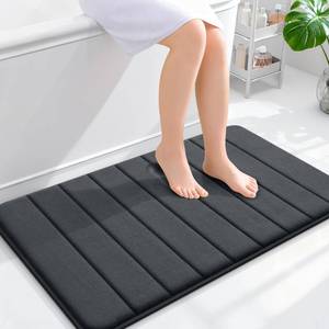 lot 6141 image: OLANLY Memory Foam Bath Mat 36x24, Super Soft Absorbent Bathroom Rugs, Quick Dry, Machine Washable Shower Floor Rugs, Bathmat Carpet, Bathroom Home Decor Accessories, Dark Gray