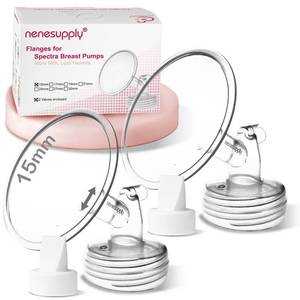 lot 6145 image: Nenesupply 15mm 2 pc Flanges Duckbill Valves Compatible with Spectra S2 S1 9 Plus Synergy Gold Breastpump Replacement to Spectra Pump Parts Flange Accessories Wide Mouth Work with Backflow Protector