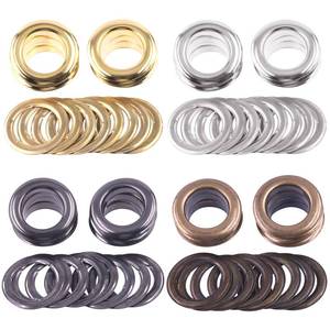 lot 6149 image: Keadic 32 Sets 25mm 1 Thickened Grommets Eyelets Assortment Kit, Bronze Silver Gold Gun Black Metal Eyelet Grommet for DIY Leather Clothing Shoe Bags Crafts