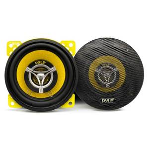 lot 6163 image: Pyle Car Two Way Speaker System-Pro 4 Inch 140 Watt 4 Ohm Mid Tweeter Component Audio Sound Coaxial Speakers For Car Stereo w20 Oz Magnet,1.85�� Mount Depth Fits Standard OEM-Pyle PLG4.2(Pair),Yellow