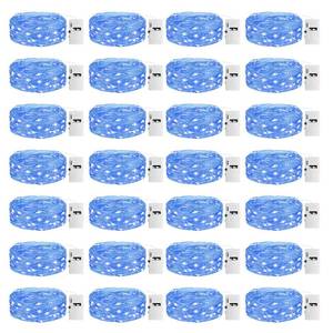 lot 6186 image: inkgear 24 Pack Fairy Lights with Timer Battery Operated, 3 Modes 7ft Mini Twinkle Lights Waterproof, 20 LED Bulk String Light for Mason Jars Christmas Decoration Wedding Table Centerpieces,Blue