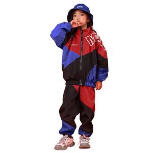 lot 6193 image: LOLANTA Teens 80 90 Dance Clothing Set Unisex Kids Colorblock Tracksuit Teens Fall Clothes Boys Skateboarding (Red, 16-18)