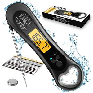 lot 6194 image: Digital Meat Thermometer for Cooking, Biison Wireless Instant Read Meat Thermometer Waterproof, Backlight, Ultra-Fast Accurate and 180° Folding Probe Kitchen Thermometer for TurkishGrill