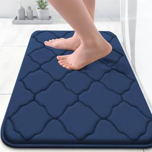 lot 6199 image: OLANLY Memory Foam Bath Mat Rug 24x16, Ultra Soft and Absorbent Bathroom Rugs, Non-Slip, Comfortable, Machine Washable Bath Carpet for Bathroom Floor, Tub, Shower and Home Decor Accessories, Navy