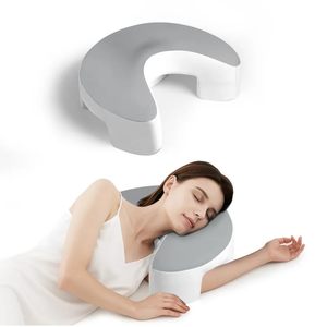 lot 11141 image: ATEMANS Side Sleeper Pillow for Adults, Memory Foam Shoulder Pillow with Arm Hole for Neck and Shoulder Pain, Suitable for Side Sleepers, White and Grey