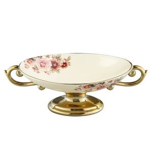lot 11174 image: fanquare Floral Footed Fruit Bowl for Party, Fruit Holder for Kitchen Countertop, Decorative Bowls for Centerpieces