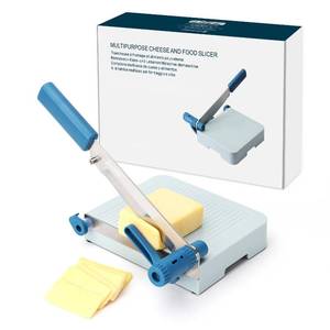 lot 11213 image: KITCHENDAO Multipurpose Cheese Slicer Cutter with Board for Arthritic and Weak Hands, Adjustable Thickness Dial for Block Cheese, Effortless Slicing, Guillotine Sausage Ham Biltong Jerky Slicer