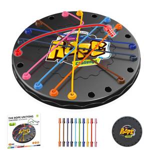 lot 12015 image: lartoys Rope Untangling Puzzle Game, Mini Travel Size Educational Strategy Board Game for Kids & Adults, Family Travel Party Games with Multi-Level Challenges, Gifts for All Ages��Manual on Box��