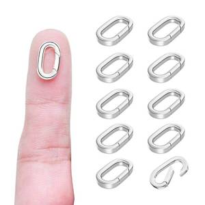 lot 12019 image: OHINGLT 10Pcs Carabiner Clip Pendant Clasps �� Silver Necklace Clasp and Closures, Bracelet Charm Connector for Women