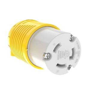 lot 12023 image: RVGUARD Industrial Grade 30 Amp 250V NEMA L6-30R, 2P, 3W Twist-Lock Female Connector, Grounding, ETL Listed, Yellow, 7500W Generator Rating