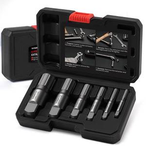lot 12038 image: ZOMIYU 6-Piece Pipe Extractor Set, Heavy Duty Broken Pipe Nipple Extractor for Removing Damaged Threaded Fittings & Stripped Pipes, 18 to 1 (Fits 12, 34 Water Pipes), with Durable Storage Case