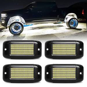 lot 12049 image: Nicoko 108 High-Power LEDs per Pod 2Pods Pure White Rock Lights Ultra-Bright Offroad Underglow Kit Advanced Heat Dissipation IP68 Waterproof for Truck, SUV, UTV, ATV, RZR (Missing 2 Pods)