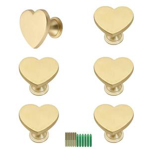 lot 12050 image: LD-YUNJIA 6 Pcs Heart Shaped Wall Hooks Decorative Metal Wall Hook for Home Office Hotel Wall Decoration (Gold)